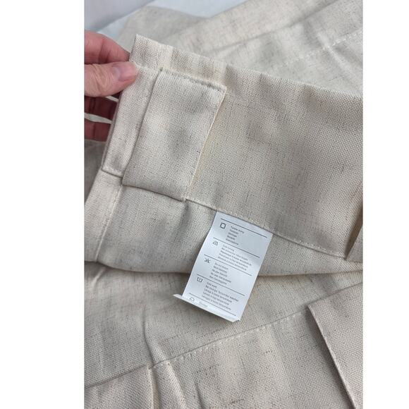 Natural White Non-See-Through Privacy Linen Look Curtains 2 Panels 52" x 90" - Picture 6 of 7